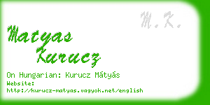 matyas kurucz business card